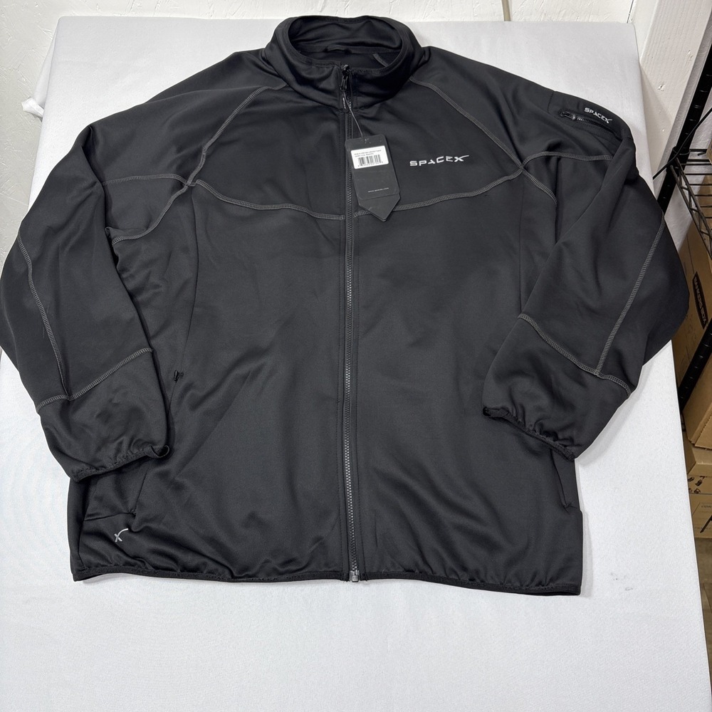Official SpaceX Men's Stretch Fleece Black Soft Shell Jacket Full Zip 3XL